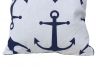 Decorative White Pillow with Blue Anchors Nautical Pillow 16 - 8