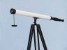 Floor Standing Oil-Rubbed Bronze-White Leather with Black Stand Harbor Master Telescope 60 - 1