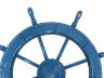 Wooden Rustic All Light Blue Decorative Ship Wheel 30 - 3