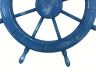 Wooden Rustic All Light Blue Decorative Ship Wheel 30 - 1