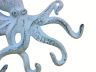 Rustic Dark Blue Whitewashed Cast Iron Octopus Hook 11 - 6
