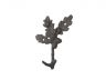 Cast Iron Oak Tree Leaves with Acorns Decorative Metal Tree Branch Hooks 6.5 - 2