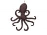 Rustic Red Cast Iron Wall Mounted Octopus Hooks 7 - 5