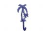 Rustic Dark Blue Cast Iron Palm Tree Hook 7 - 1