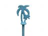Rustic Light Blue Whitewashed Cast Iron Palm Tree Paper Towel Holder 17 - 3