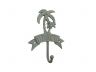 Antique Seaworn Bronze Cast Iron Palm Tree Beach Hook 8 - 2