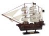 Wooden Captain Kidds Black Falcon White Sails Pirate Ship Model 15 - 1