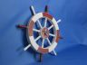 Red and White Decorative Ship Wheel with Seagull and Lifering 18 - 2