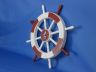Red and White Decorative Ship Wheel with Seagull and Lifering 18 - 1
