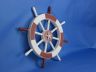 Red and White Decorative Ship Wheel with Starfish 18 - 2