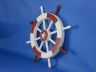 Red and White Decorative Ship Wheel with Starfish 18 - 3