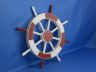 Red and White Decorative Ship Wheel 18 - 11