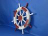 Red and White Decorative Ship Wheel 18 - 8