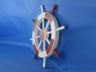 Red and White Decorative Ship Wheel 18 - 9