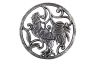 Rustic Silver Cast Iron Rooster Trivet 8 - 3