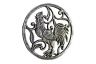 Rustic Silver Cast Iron Rooster Trivet 8 - 1