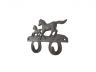 Cast Iron Running Horses with Decorative Metal Horseshoe Wall Hooks 5.5 - 5
