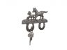 Cast Iron Running Horses with Decorative Metal Horseshoe Wall Hooks 5.5 - 1