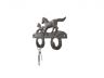 Cast Iron Running Horses with Decorative Metal Horseshoe Wall Hooks 5.5 - 3