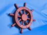 Rustic All Red Decorative Ship Wheel 12 - 3