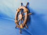 Rustic Wood Finish Decorative Ship Wheel 18 - 3