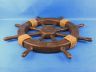 Rustic Wood Finish Decorative Ship Wheel 18 - 7