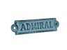 Light Blue Whitewashed Cast Iron Admiral Sign 6 - 4