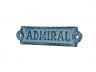 Light Blue Whitewashed Cast Iron Admiral Sign 6 - 1