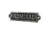 Antique Silver Cast Iron Admiral Sign 6 - 2