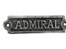 Antique Silver Cast Iron Admiral Sign 6 - 3