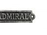 Antique Silver Cast Iron Admiral Sign 6 - 4
