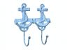 Rustic Dark Blue Whitewashed Cast Iron Decorative Anchor Hooks 7 - 4