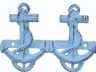 Rustic Dark Blue Whitewashed Cast Iron Decorative Anchor Hooks 7 - 2