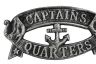 Antique Silver Cast Iron Captains Quarters Sign 8 - 3