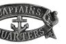 Antique Silver Cast Iron Captains Quarters Sign 8 - 4
