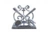 Rustic Silver Cast Iron Fork and Spoon Kitchen Napkin Holder 5 - 1