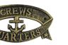 Antique Gold Cast Iron Crews Quarters Sign 8 - 4