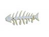 Antique White Cast Iron Fish Bone Key Rack 8 - 1
