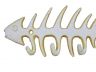 Antique White Cast Iron Fish Bone Key Rack 8 - 3