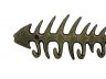 Antique Gold Cast Iron Fish Bone Key Rack 8 - 3