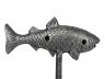 Antique Silver Cast Iron Fish Key Hook 6 - 3