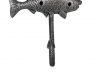 Antique Silver Cast Iron Fish Key Hook 6 - 4