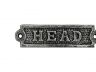 Antique Silver Cast Iron Head Sign 6 - 3