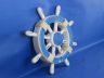 Rustic Light Blue and White Decorative Ship Wheel 12 - 3