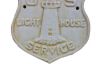 Antique White Cast Iron US Lighthouse Service Sign 9 - 4
