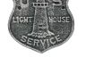 Antique Silver Cast Iron US Lighthouse Service Sign 9 - 4
