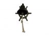 Antique Gold Cast Iron Hanging Ship Wheel Bell 7 - 1