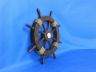 Rustic Wood Finish Decorative Ship Wheel with Seashell 18 - 5