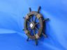 Rustic Wood Finish Decorative Ship Wheel with Seashell 18 - 3