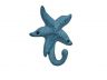Dark Blue Whitewashed Cast Iron Starfish Hook 4 - 3